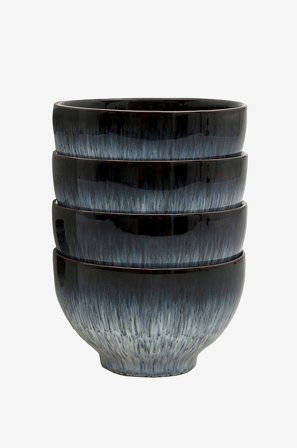 Denby - Skål Halo diameter 10,5 cm 4-pak - Sort - Skåle - Fra Homeroom