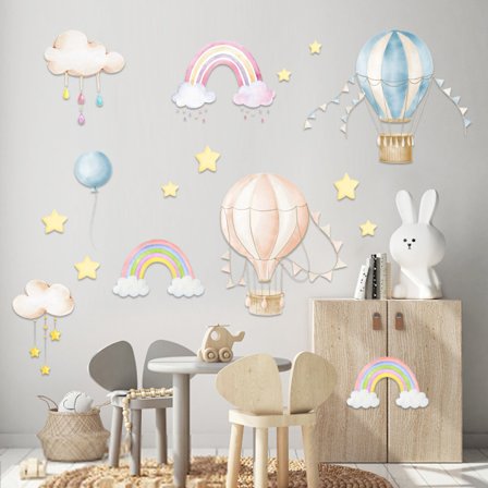 Vattenflaska Namn Ljus Ballong Klistermärke Regnbåge Ljus Klistermärke