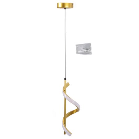 Spiral LED-pendellampe i guld med høj lysstyrke, øjenbeskyttelse, LED-hængelampe til stue, cafe, familie 85-265V varmt lys