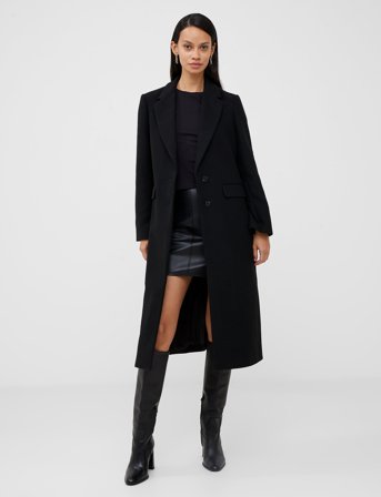 French Connection Fawn Felt Coat - Black - S