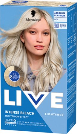 Schwarzkopf LIVE Intense Bleach 00A Absolute Platinum (M) 00A Absolute Platinum, Hår, Hårfarve, Permanent Hårfarve