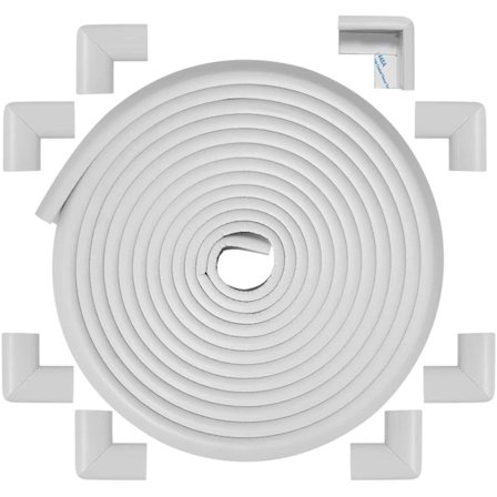 Skumhörnskydd, bords hörnskydd, säkerhetsbords hörnskydd, 5 meter lång med 8 hörn