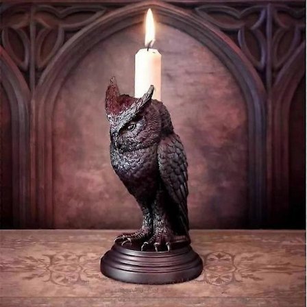 Halloween Gothic Owl Bat Candlestick Desk Decorations Candle Holder