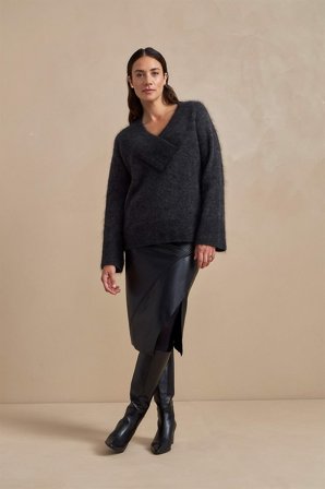 Cellbes of Sweden - Trøje Premium i mohair- og uldblanding i mørkegrå / meleret til damer i størrelse 50/52