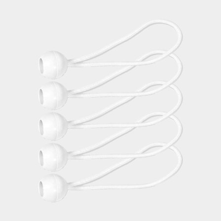 Dekzeilstropen / rubberstropen met kunststof bal NOCK Armor Pro, 5-pack, wit