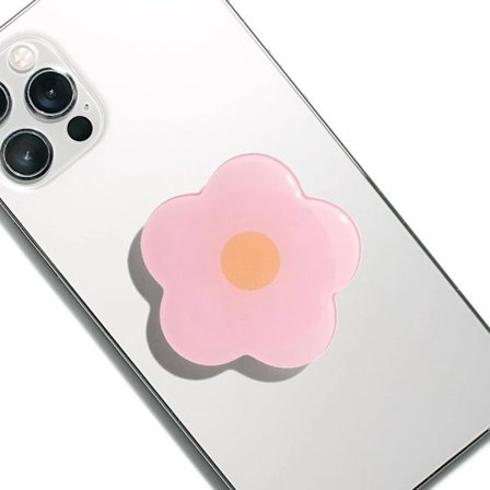 /EA/(Rosa) Söt enfärgad prästkrageblomdesign hopfällbart mobiltelefongrepp stativhållare för smartphone surfplatta mobiltelefon A