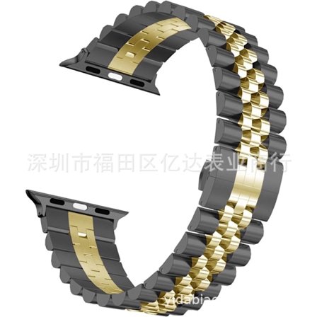 Klockarmband för Apple Watch iWatch 38/40/41mm 10:e generationen -42mm Svart och guld