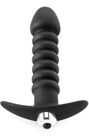 Premium Gerippter Butt Plug mit starkem Vibrationsbullet
