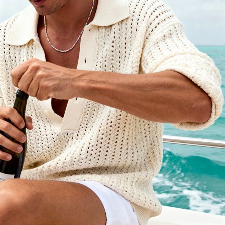 Amalfi | Snoepkleurige ketting van veelkleurige glazen kralen voor mannen - Kralenkettingen