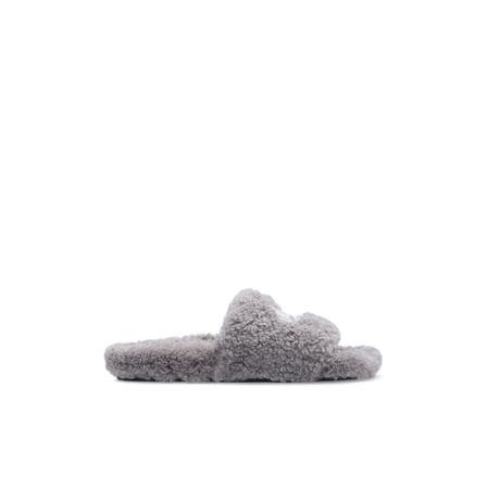 Balenciaga, Furry slides Grijs, Dames, Maat:40 EU