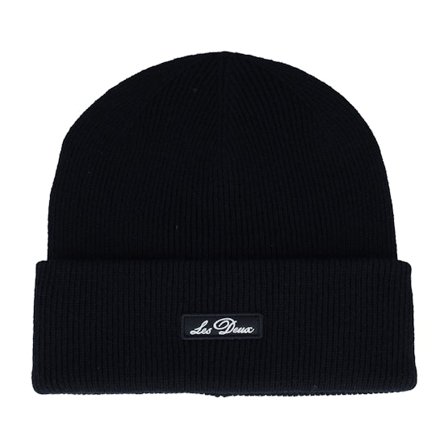 Les Deux - Negro cuff Beanie - Wayne Logo Patch Beanie Black Cuff @ Hatstore