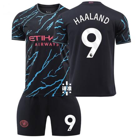 2324 Manchester City 2 udebanebørnefodboldsæt med sokker og beskyttelsesudstyr 9 HAALAND XXXL