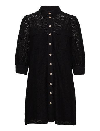 Vmhenny Lace 3/4 Short Shirt Dress Exp Dresses Shirt Dresses Musta Vero Moda