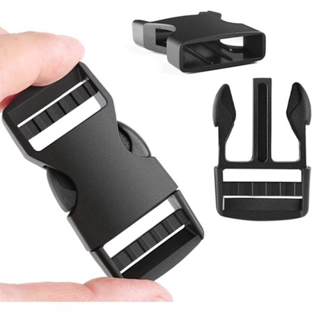 6-pakning 1" Spenne Hurtig Sideutløserspenner Dobbel Justerbar Uten Søm Klemmer Snap Lås Kraftig Plast Erstatning for Nylon Webbing Stropper Ryggsekk 