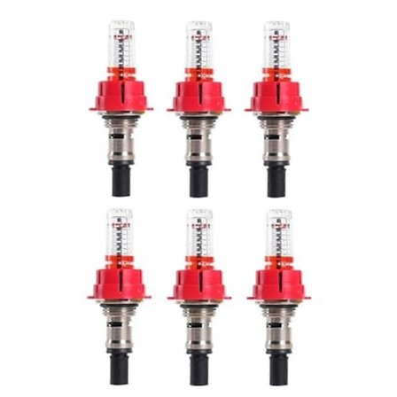 6 stk. Strømningsmåler for gulvvarmefordeler, visuell strømningsovervåkingsregulator for gulvvarme