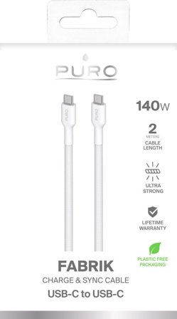 PURO FABK4 USB-C to USB-C, 2m 140W White