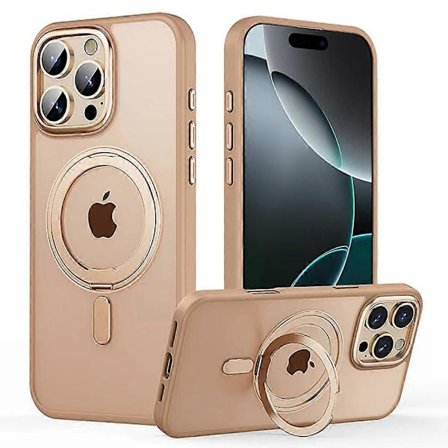 For iPhone 16 Pro Deksel Kompatibelt med MagSafe TPU+Akryl+Metall Støtte Matte Telefon Cover