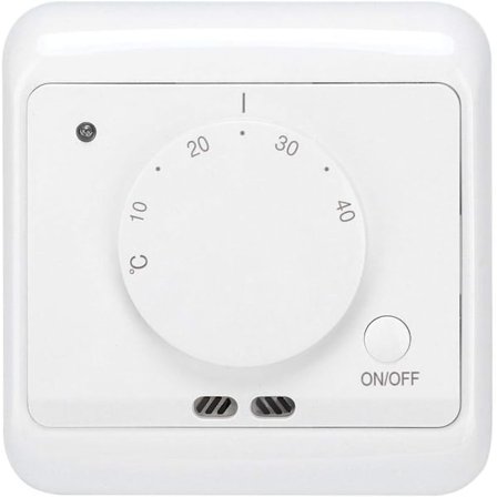 Lämpötilan säädin, pistorasia-termostaatti, 230V 16A, seinäkiinnitys, mekaaninen sähköinen lämmitys
