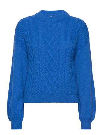 Vichinti O-Neck Cable Knit Top-Noos Vila Blue