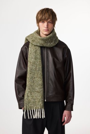 NN.07 Scarf Two Scarf Male Green Wool Blend