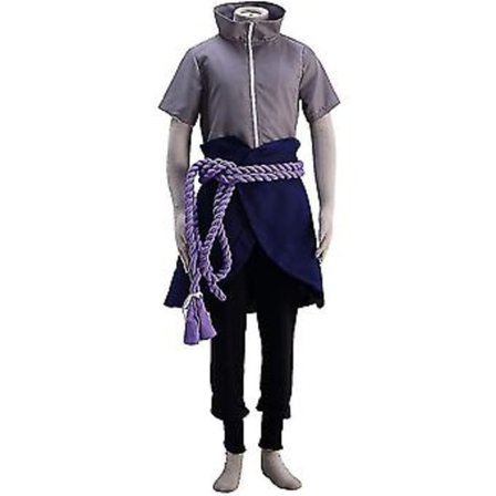 Naruto Shippuuden Uchiha Sasuke Cosplay Kostyme Anime Antrekk Sett Halloween Party Karneval Fancy Dress Up