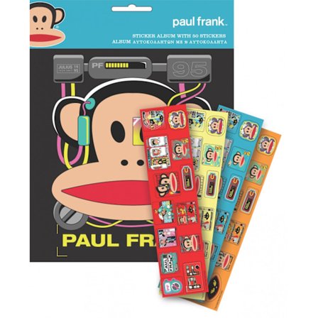 Paul Frank Monkey klistermärkealbum med 50 klistermärken