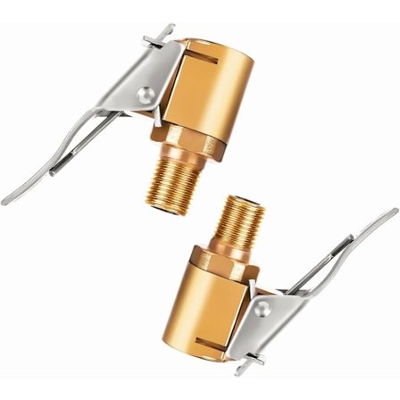 Bil Däckventil Adapter, 8mm Mässingsmunstycke Pump Inflator Ventil Clip Clamp Connector Adapter kompatibel med Bil eller Lastbilsdäck