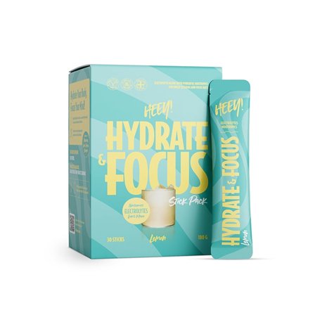 Heey! Hydrate & Focus Elektrolytter + Lions Mane Sitron 30 Stick Pack