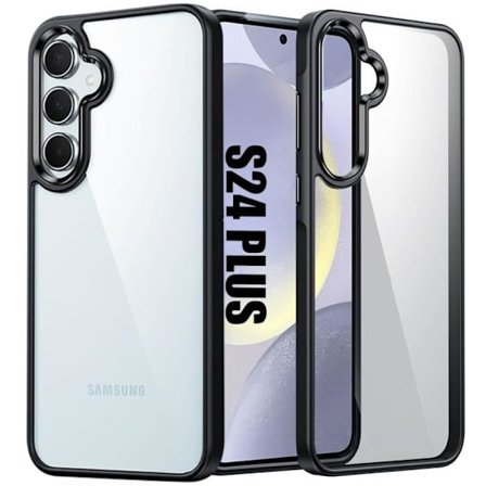 Coque - BOOLING - för Samsung Galaxy S24 Plus - Anti-repor skydd - Transparent hårt baksida - Svart ram