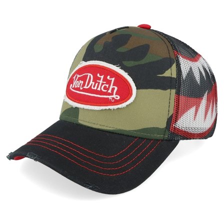 Von Dutch - Camo trucker Caps - Oval Patch Multicolor/Camoflauge/Black A-Frame Trucker @ Hatstore