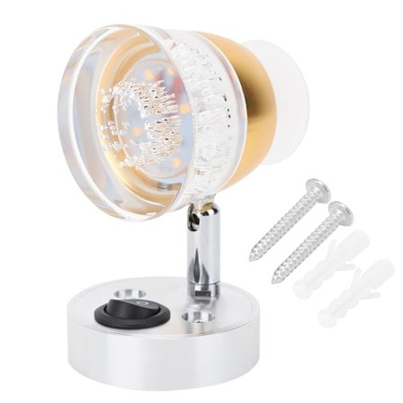 12V-24V LED Dubbla Huvuden Spot Light Switch Oval Sänglampa RV Båt Husbil Varm Ljus