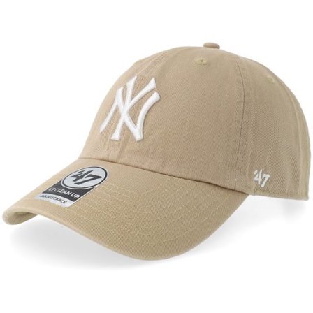 47 Brand - MLB Beige unconstructed Keps - New York Yankees Clean Up Khaki Dad Cap @ Hatstore