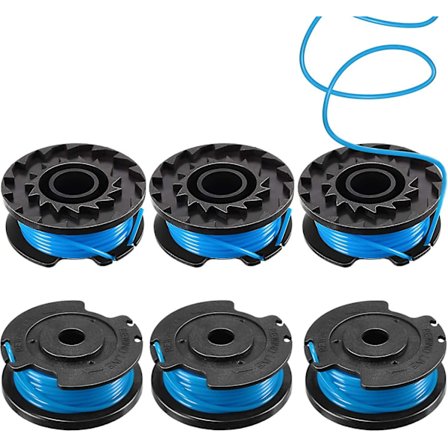 6 pakkausta Trimmerin puolan vaihtopäitä Trimmerin siima 19,7 jalkaa 0,065 tuumaa Ruohonleikkurin puolan siima yhteensopiva