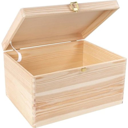 Opbevaringsboks i træ med lås 40x30x24cm | RÅ | Kreativ Deco