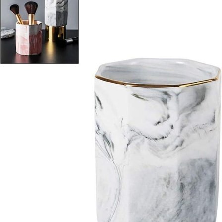 Keramisk pennholder, marmor mønster, penn kopp, pennholder, sminke KLB