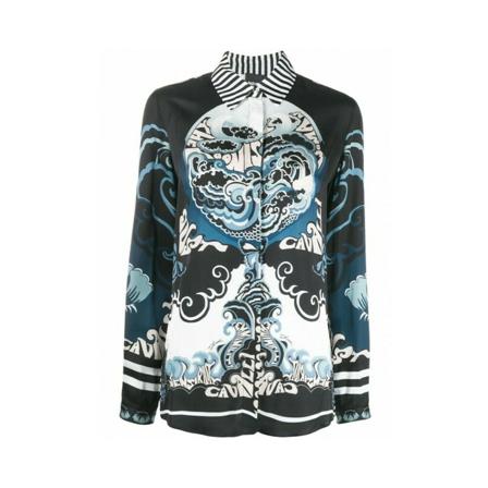Just Cavalli Shirts , Blauw , Dames , Maat: S