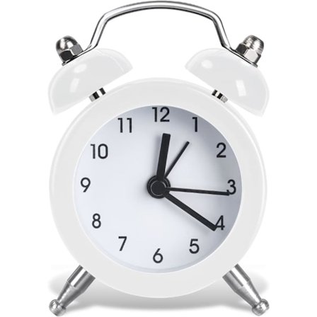 Mini vekkerklokke, nattbordsklokker batteridrevet ikke-tikkende bordklokker, klokke enkle høye vintage vekkerklokker for soveromsskrivbord nattbord-