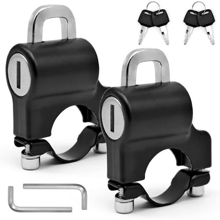 ING 2-delt motorsykkelhjelmlås i aluminiumslegering, tyverisikring for styrelåser, sikkerhetshjelmlås for motorsykkel 22mm 28mm