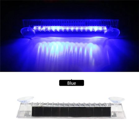1 stk. Universal 16LED Bil Falsk Solcelle Alarm Lampe Sikkerhetssystem Tyverivarsling Blinkende Anti-tyveri Varsel LED Lys~03217
