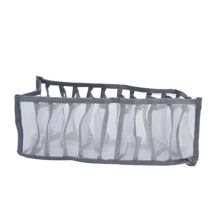 Undertøysorganisator Mesh Sammenleggbar Pustende Multirom Sokkeoppbevaringsboks for BH-er Truser 11 Rom KHC