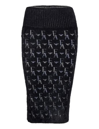 Skirt Knälång Kjol Svart Emporio Armani