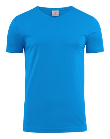 Printer Heavy V-neck T-skjorte Oceanblå Oceanblå, Klær