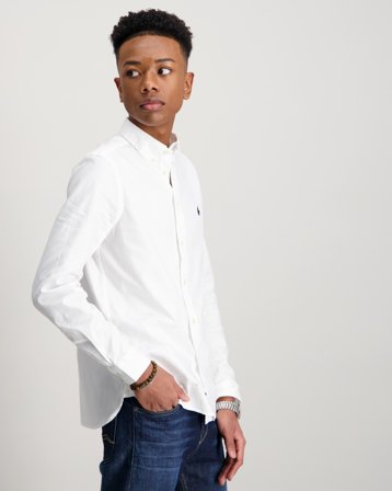 Polo Ralph Lauren Slim Fit Cotton Oxford Shirt Hvid Skjorter Dreng - Kids Brand Store