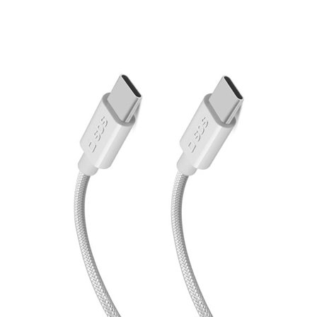 SBS TECABLETISSUETCC2G Kabel 2 x USB-C 2m 60W med Power Delivery - grå