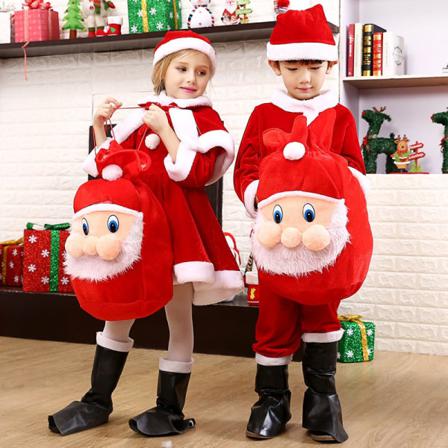 Tomtekostym Jul Cosplay Kostymer För Barn Söt Ryggsäck