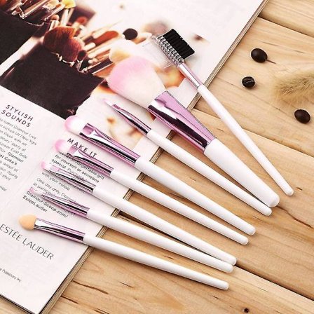 8 stk. Pink Makeup Penslesæt med Taske