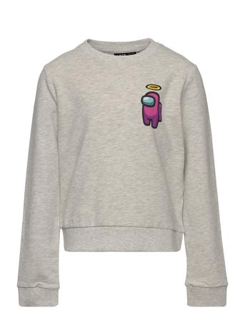 Nlfamongus Juliette Short Swe Unb Sky Sweat-shirt Genser Grå LMTD