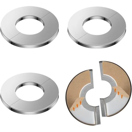 Rustfrie rørdeksler for radiator, indre diameter 34 mm, snap-feste, vannrør, veggfeste, stygt deksel