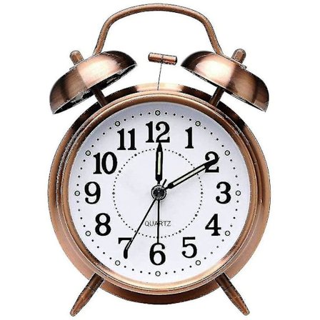 Retro Vekkerklokke, Gammeldags Sengbord Vekkerklokke Med Ikke-tikkende Dobbeltklokke