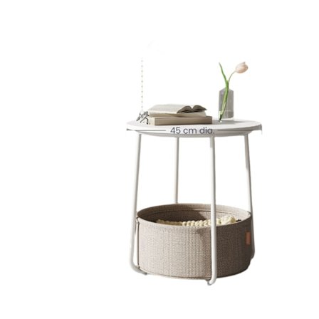 Rootz rund sidobord - litet soffbord - kompakt bord - enkel förvaring - 45 cm d x 50 cm h